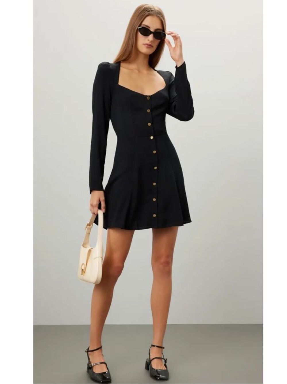 Reformation Dress Indira Mini in Black
